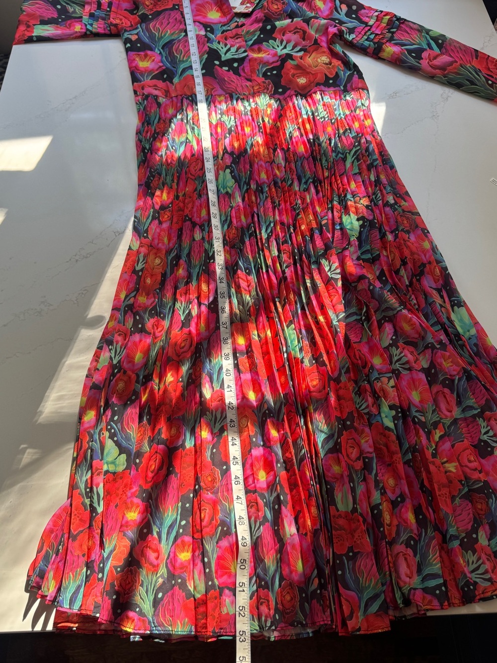 NWT Farm Rio x Anthropologie Pleated Drop-Waist Maxi Dress - Size S - Picture 15 of 16